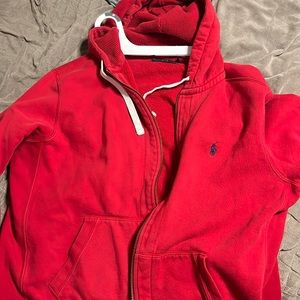 Red- Polo hoodie by Ralph Lauren is an XL but fits like an L